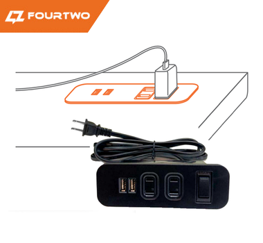 ST-064 過電流保護スイッチで充電するための2 ACソケット+ 2 USB 3.1A