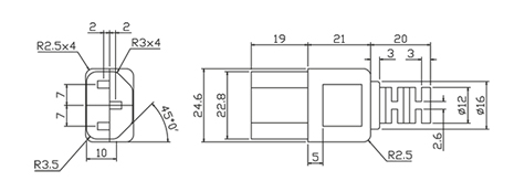 ST-501 電源線/插頭/連接器 (IEC 60320 C13, 電腦母插, UL / CUL)